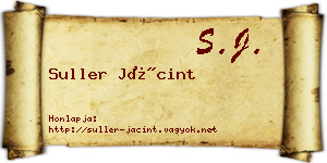 Suller Jácint névjegykártya